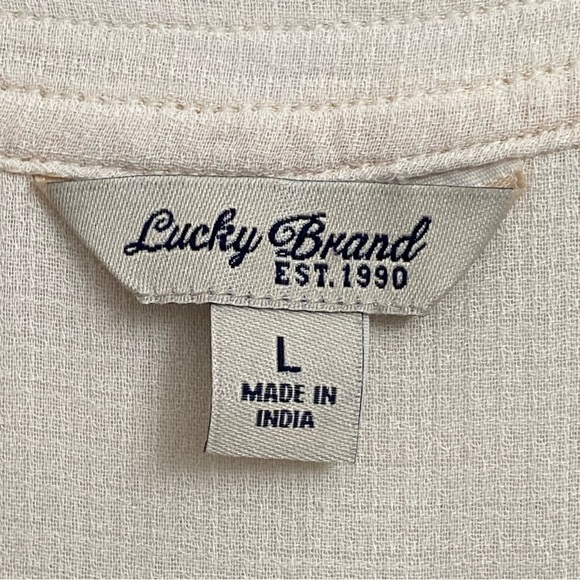LUCKY BRAND / Cream Pop Over Sleeveless Vneck Top Size M - Picture 3 of 10